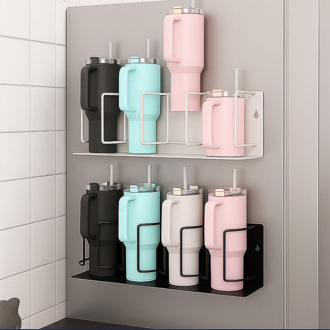 캠프맨 텀블러 자석 정리대 스탠리 텀블러 건조대 거치대, 1개, 4구-화이트