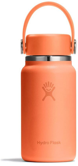 Hydro Flask Micro Bottle - 지갑 또는 포켓용 단열 미니 누출 방지 플라스크 189.9g(6.7온스) 토널 화이트, 넥타 오렌지