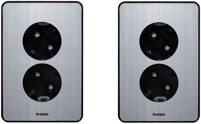 매입콘센트 2구 실버2개, 2개