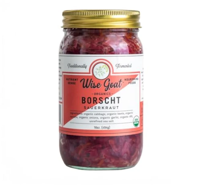 유기농 발효 프로바이오틱스 사워크라우트 "보르시치" 품종 유기농 발효 프로바이오틱스 사워크라우트 "보르시치" 품종 [비건 프리 비GMO 프로바이오틱스] 453.6g 유, 1개, 454g - 쿠팡
