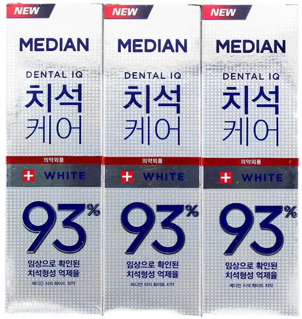 메디안 메디안 치석 화이트 치약 120g 3입 3개, 1