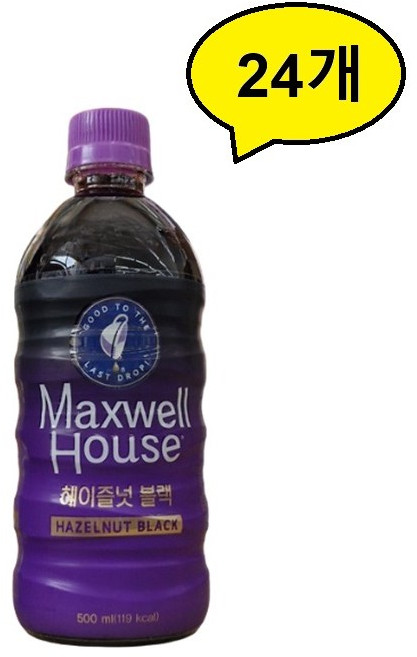 맥스웰하우스 마스터 헤이즐넛 블랙, 500ml, 24개