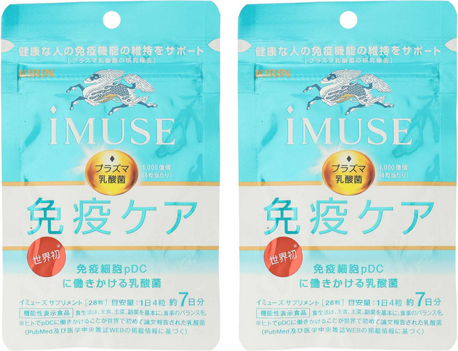 KIRIN 이뮤즈 플라즈마 유산균 1000억개 면역 케어, 2개, 28정