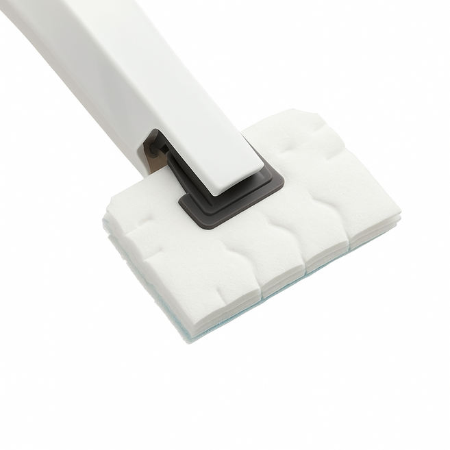 [공간앤] 화장실 청소 변기크리너 길이조절 청소스틱/일회용 대형 브러시, 화이트(스틱x,브러시만), 12개