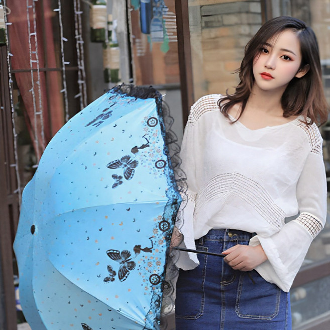 솔리드 레이스나비 경량 3단 양산 자외선차단 암막 우양산