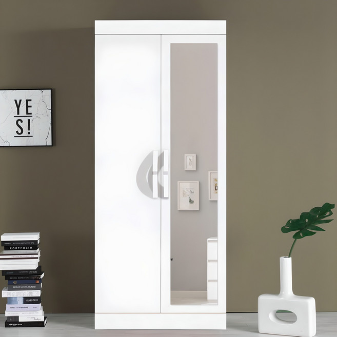 국내제작 직접배송 거울형 이느낌 810 긴문장 장롱 이불장 양복장, 화이트