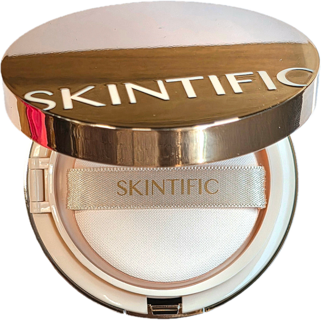SKINTIFIC 完美無瑕氣墊粉底 輕盈透氣 持久保濕 遮瑕控油 防曬隔離, 01 香草色, 1個