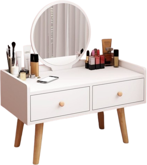 위블랑 좌식 조명 미니 화장대, 화이트