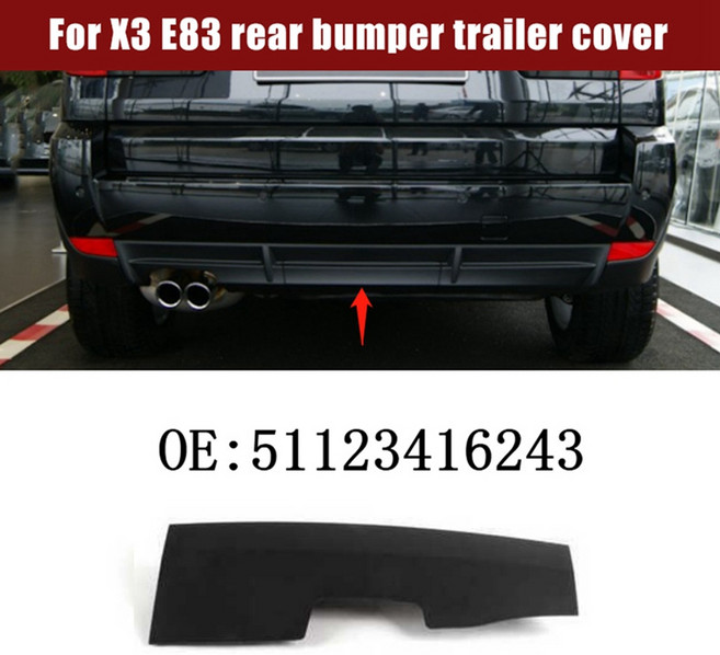 51123416243 블랙 견인 바 홀 커버 ABS 캡 인서트 BMW X3 E83 2007-2013, 01 Black, 1개