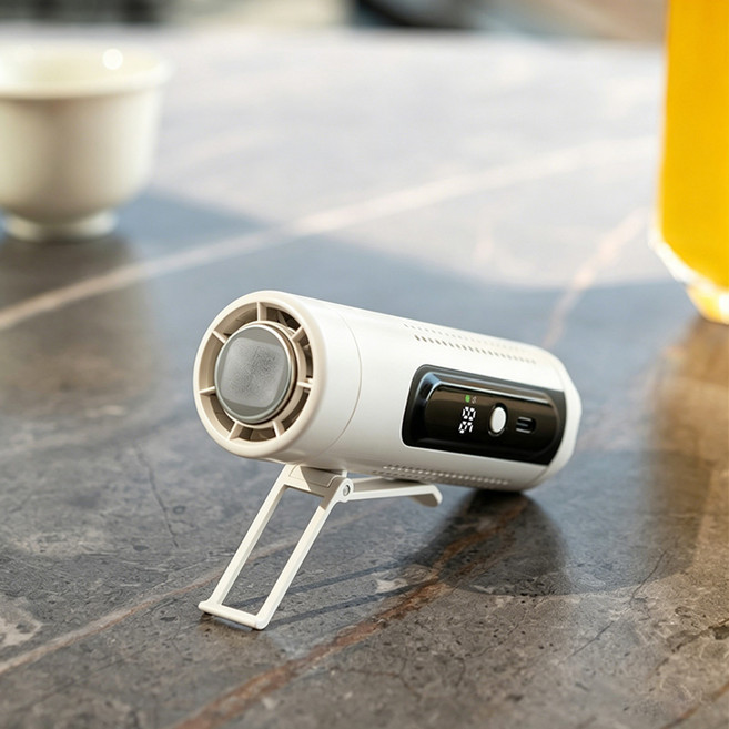 KIKOKO 무선 휴대용 냉각 허리걸이 선풍기 미니 선풍기, 화이트, F9A