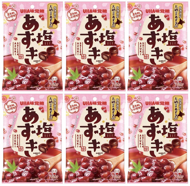 일본 Mikakuto 솔티드 Azuki 콩 사탕 109g x 6팩, 6개