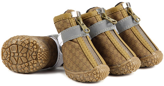 우기펫 강아지 신발, 1개, 라이트브라운(방수)