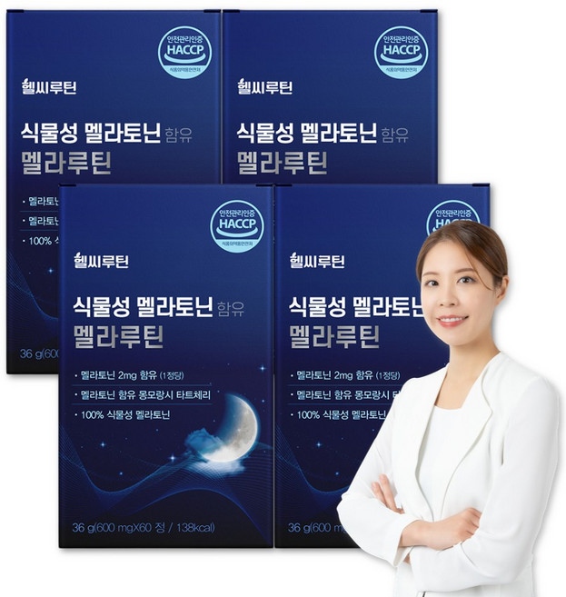 헬씨루틴 식물성 멜라토닌 함유 멜라루틴 두달분, 4개, 60정