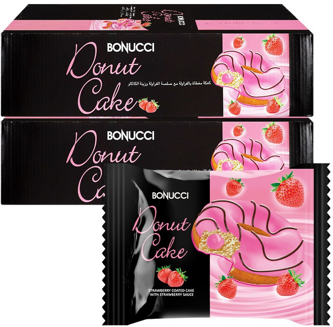 보누치도넛 스트로베리 케이크, 24개, 45g