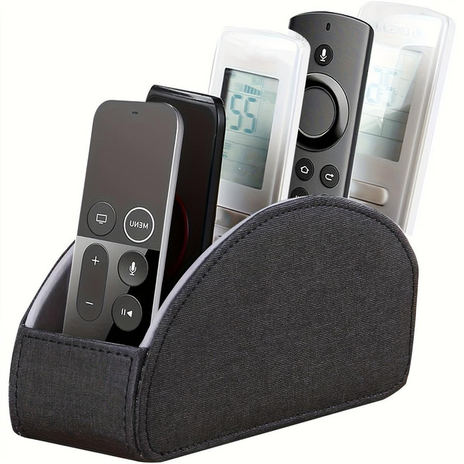 다용도 리모컨 수납함 정리함 5칸, 블랙, 1개