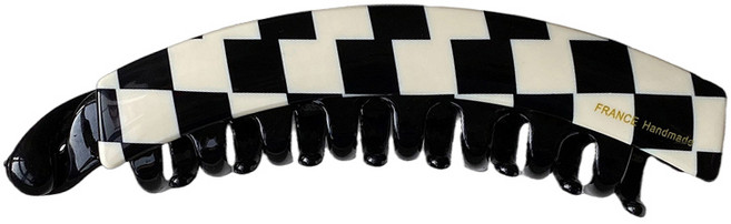 프렌치 스타일 대형 포니테일로 세로 클립핀 뒤통수 수직 클립 바나나 클립 이중 미끄럼 방지 디자인 머리카락이 많은 사람에게 적합 France Handmade