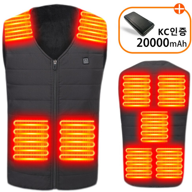 5초 쾌열 USB 발열조끼 남녀공용 방한 자켓 겨울 등산/골프/바이크 보온 필수템