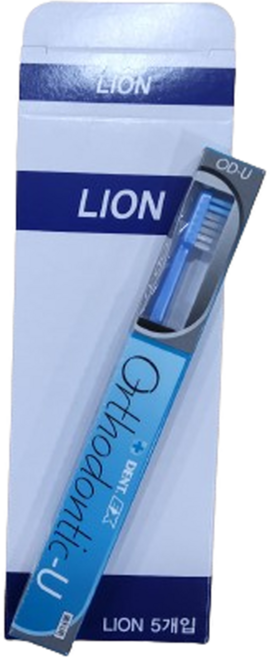 라이온 교정칫솔 V컷 오소돈틱U, 1세트, 5개입