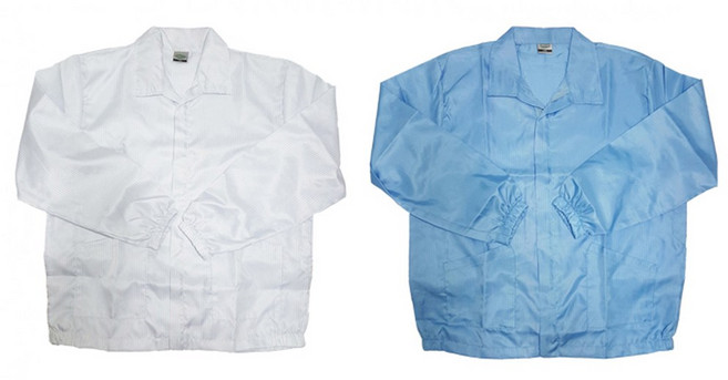 제전복 상의 ESD 방진복 제전 투피스 크린룸, 1개, 흰색