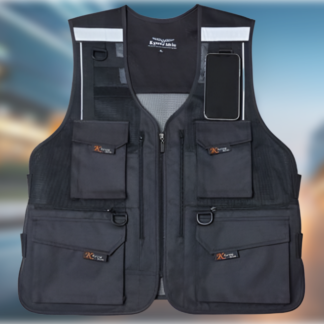 경신 KSK-774 사계절 배달 라이더 작업 조끼 핸드폰 자석 부착 반사띠 포켓형