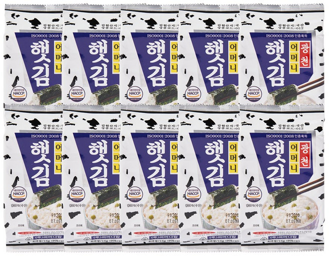 [광천어머니김 본사 발송] 식탁김 15g, 10개