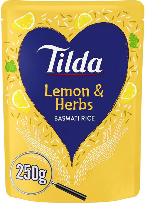 Tilda 틸다 마이크로웨이브 레몬 앤 허브 바스마티 라이스, 4개, 250g