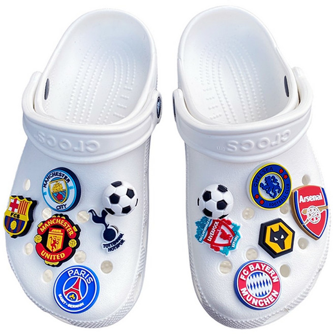 FC 축구팀 엠블럼 파츠 12종 세트 해외축구팀 샌들장식