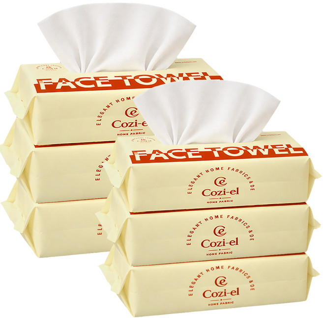 코지엘 페이스 타올 일회용 세안타올 뽑아쓰는 1회용 수건 200x200mm, 6개, 80개입
