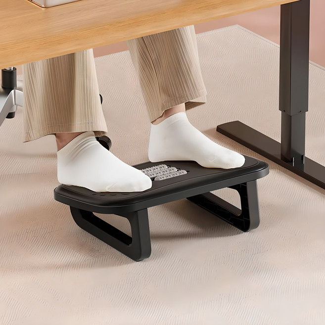 투데이리빙 지압 마사지 발받침대 책상 발받침 의자 받침대 사무실 발판 풋스툴, 블랙