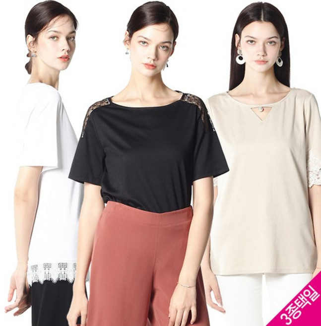 [화숙리] 앨리스 레이스 티블라우스 3종택일