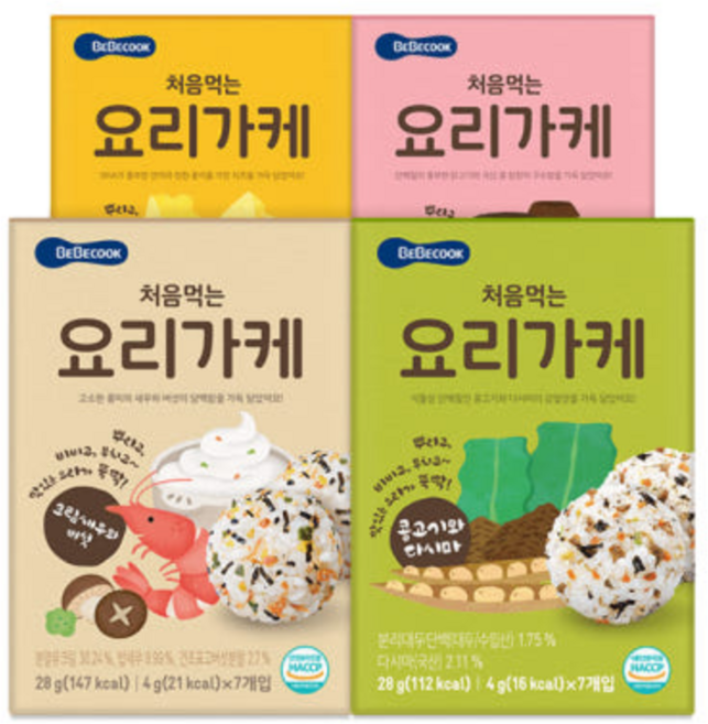 베베쿡 처음먹는 요리가케, 6세트, 28g, 4종 처음먹는 요리가케