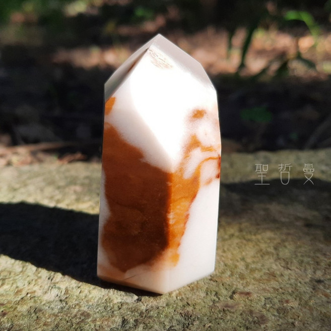 天使靈氣幻影拋光晶柱-乳牛款1號 -巴西晶石 美甲工具 加持, 1個
