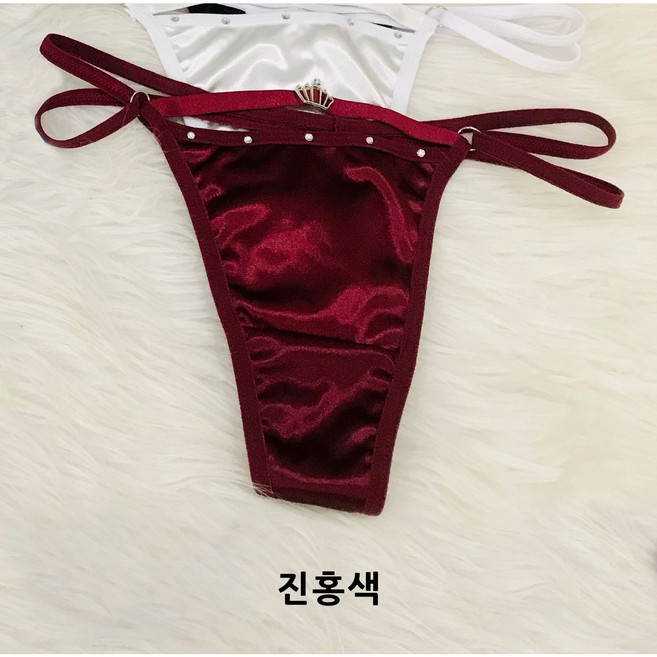 2033진한 빨강색 왕관 장식 T팬티 - 섹시한 무드와 편안한 착용감