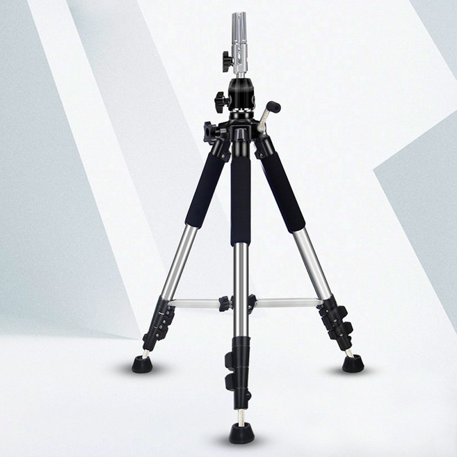 고급 특수형 조절헤드 삼각대 미용 헤어 가발 홀더 실기, 실버, 1개