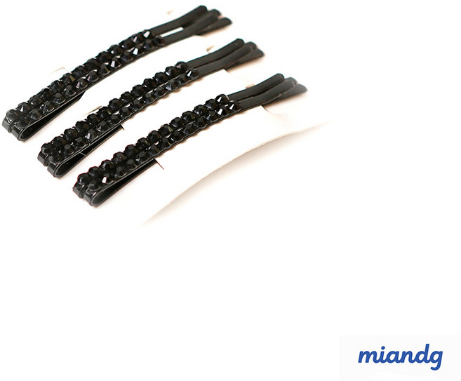 데일리 블랙 큐빅 슬림 일자핀 여성용 포인트 머리핀