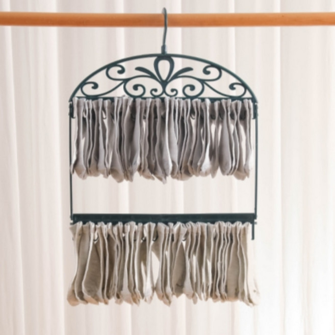 리브애즈미 양말 건조대 공간활용 수납 걸이, B타입 그린