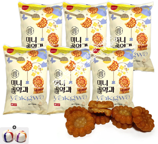 삼립 미니꿀약과 대용량(500g) x 6봉+자색옥춘사탕 1봉, 1세트, 3kg