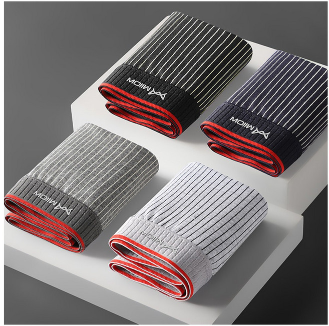 CaecnKoen 남자 스트라이프 면 팬티 고급 남성 드로즈 4종세트 선물 860