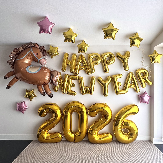연말파티 2026 풍선세트 신년 새해 포토존 그라보 점핑 말풍선 해피뉴이어
