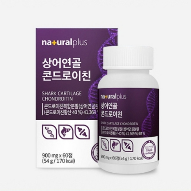 미국산 상어연골 콘드로이친 60정 초록입홍합 초록잎홍합 피쉬콜라겐, 1