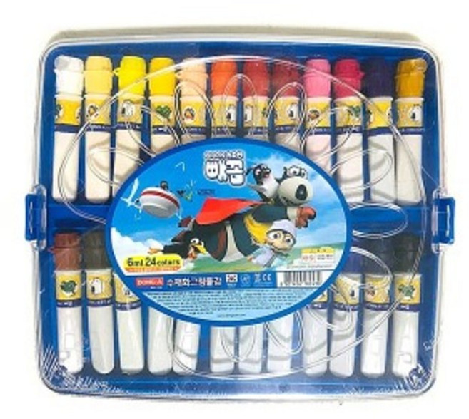 아주문구 동아 사출빼꼼 수채화물감, 24색, 6ml