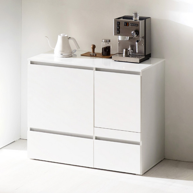 [방문설치+와우할인가이벤트] 광파오븐렌지대 홈카페 주방수납장 맘마존 수납장 렌지대 1000 아일랜드식탁 홈바수납장 낮은렌지대, 1000 도어형 (화이트) 기본형 FE01004, 화이트