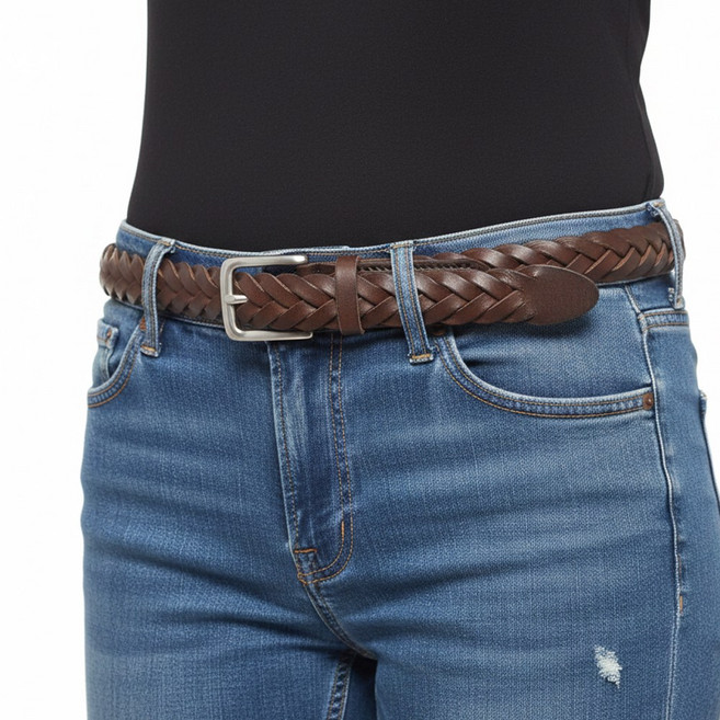 카시니 여성 벨트 이탈리아 통가죽 꽈배기 위빙 브레이디드 3cm (CSWB004) <국내생산>