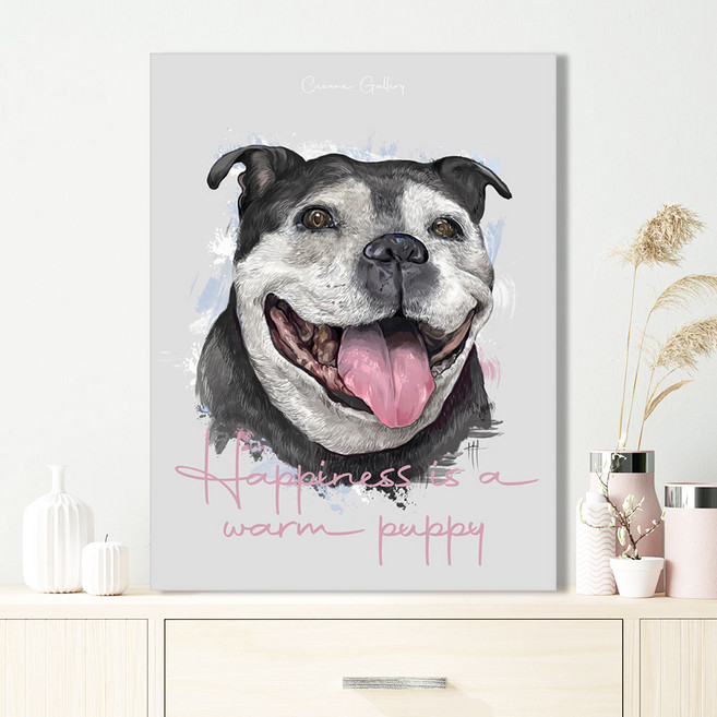세잔느화실 happy animals 행복한 반려동물 강아지 고양이 캔버스그림액자 L1시리즈, 쿠앤크_L1