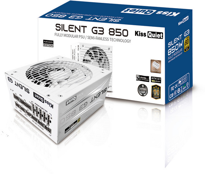 Kiss Quiet Silent G3 850W（ATX3.1&PCIE5.1)金牌 全日系 電源供應器 850W全模組(白色), 850W全模組(白色) 超商只能1顆, G3 850(白)