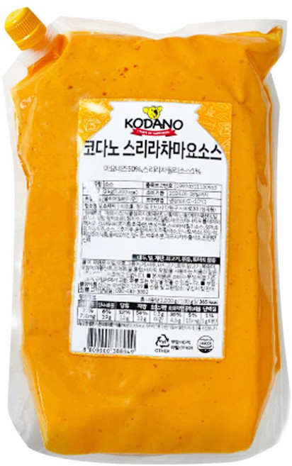 코다노 스리라차 마요 소스 2kg 냉장, 1개