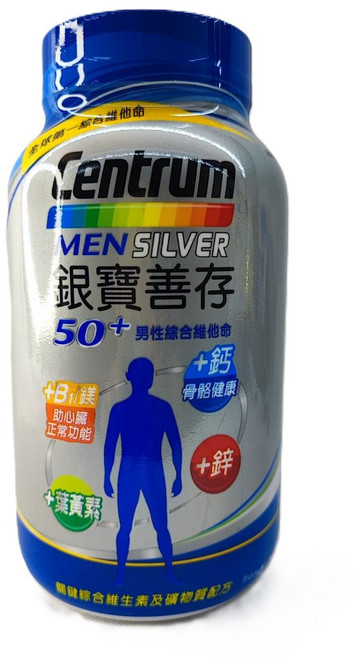Centrum 銀寶善存 50+男性綜合維他命, 290顆, 1罐