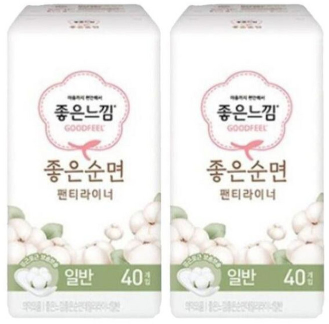 좋은느낌 좋은순면 팬티라이너, 일반, 120개입, 2개