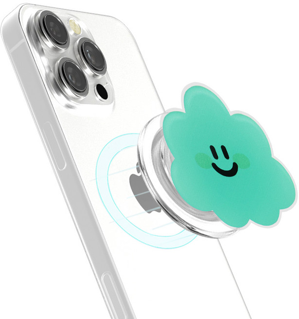 니하 아이폰 맥세이프 그립 홀더 스마트톡, 1개, 초록구름