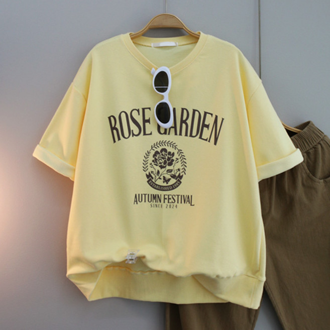 달콩 여성 가든레터링칠부맨투맨 칠부티